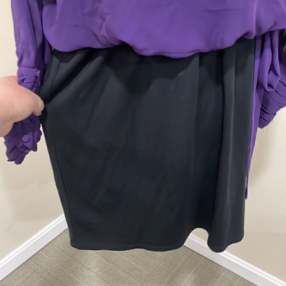 NWOT W118 Walter Baker Purple and Black Dress. Size M medium 8/10 - Picture 5 of 9